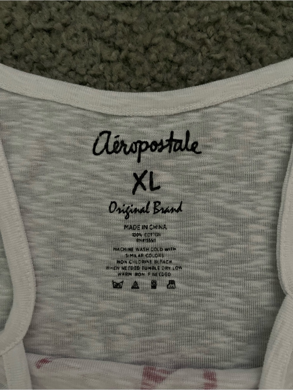 Aeropostale White Tank Top with Red & Navy Graphic - Picture 5 of 5